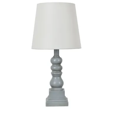 Distressed Gray Candlestick Table Lamp