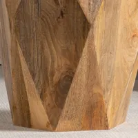 Geometric Mango Wood Accent Table