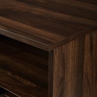 Dark Walnut Angled Door Wooden Sideboard Cabinet