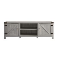 Stone Gray Barn Door TV Stand