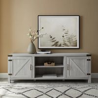 Stone Gray Barn Door TV Stand