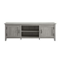 Stone Gray Grooved Door Modern Farmhouse TV Stand