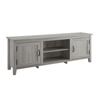Stone Gray Grooved Door Modern Farmhouse TV Stand