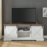 White Sliding Barn Door Media Cabinet