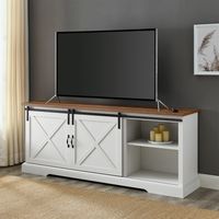 White Sliding Barn Door Media Cabinet