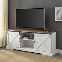 White Sliding Barn Door Media Cabinet