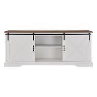 White Sliding Barn Door Media Cabinet