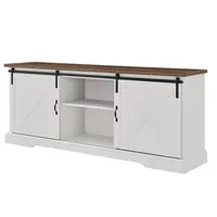 White Sliding Barn Door Media Cabinet