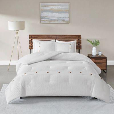 Ivory Waffle Weave 3-pc. Full/Queen Comforter Set