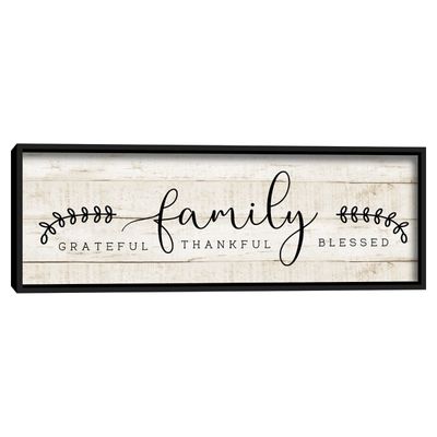 Family Thankful Grateful Blessed Wood Wall Plaque
