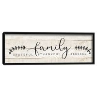 Family Thankful Grateful Blessed Wood Wall Plaque