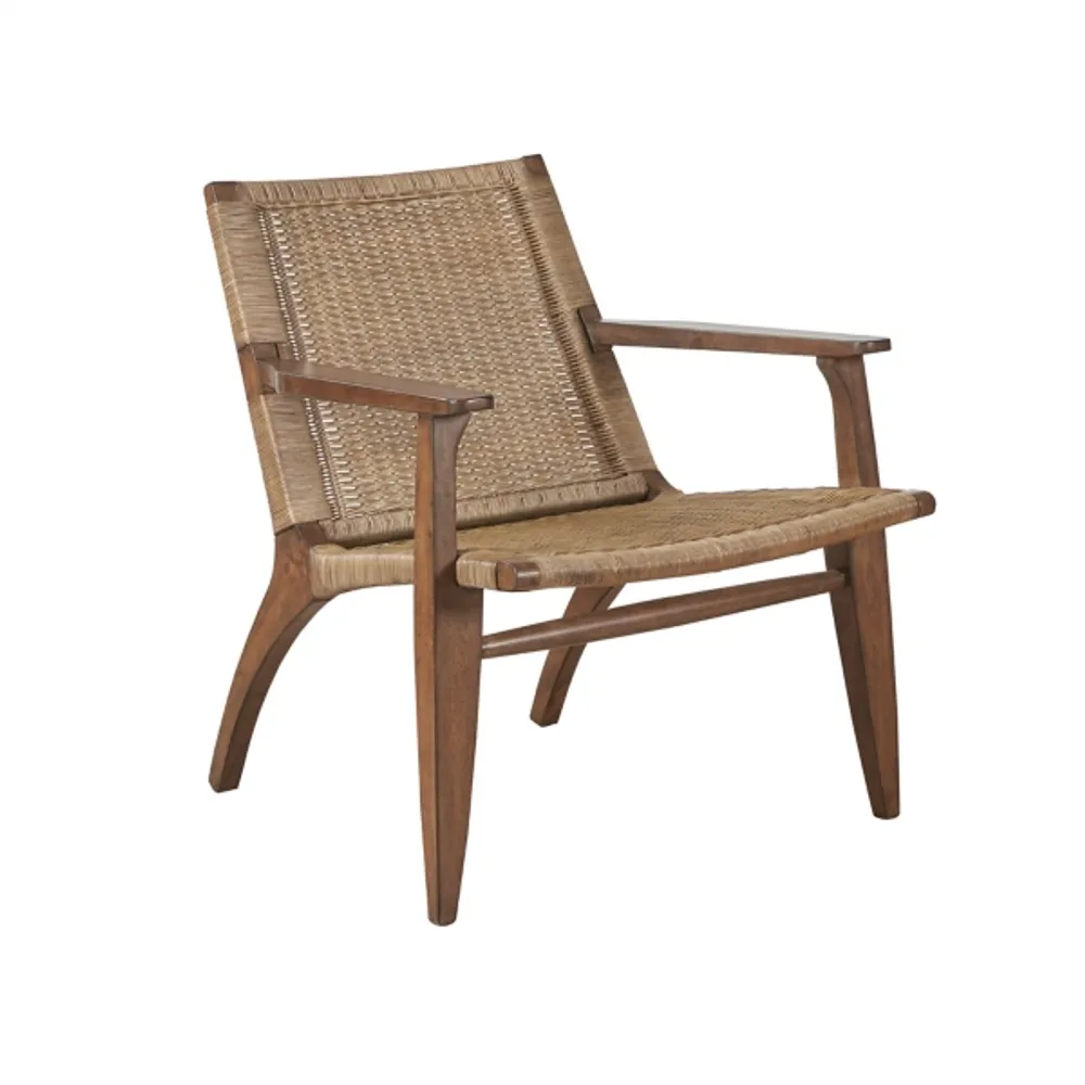 Mid-Century Modern Rattan Accent Chair