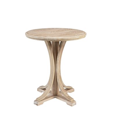 Natural Wood Pedestal Martha Stewart Accent Table