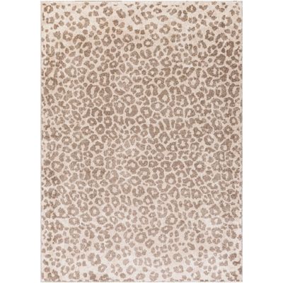 Toasted Brown Cheetah Print Area Rug, 5x7