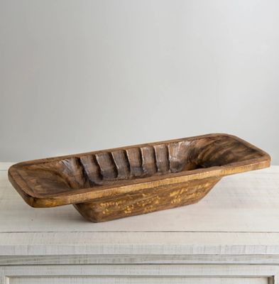 Carved Mango Wood Bowl, 23 in.