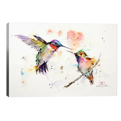 Watercolor Hummingbird Canvas Art Print, 26x18 in.