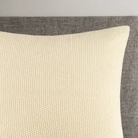 White Chunky Knit Square Pillow Cover