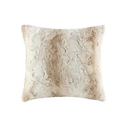 Light Brown Textured Faux Fur Pillow
