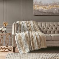 Light Brown Faux Fur Oversized Throw Blanket