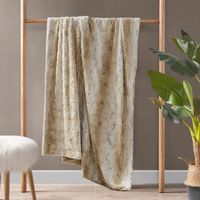 Light Brown Faux Fur Oversized Throw Blanket