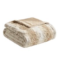 Light Brown Faux Fur Oversized Throw Blanket