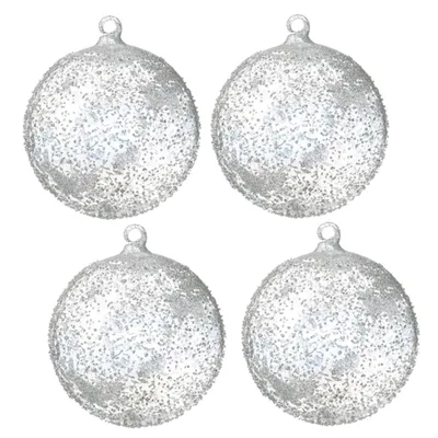 Textured Glass Orb Ornaments, Set of 4