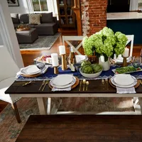 Dark Brown and Ivory Jackson Dining Table