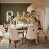 Dark Brown and Ivory Jackson Dining Table