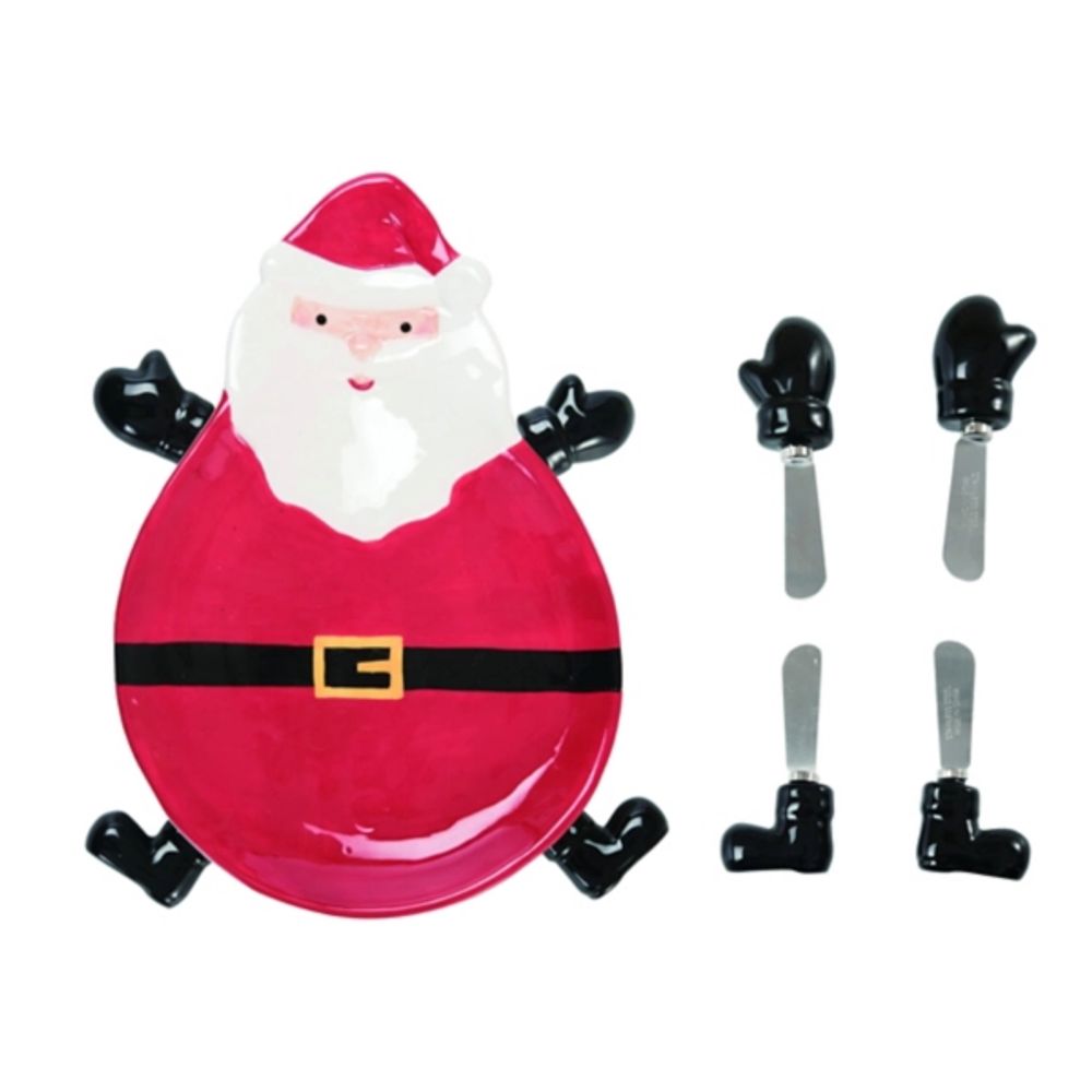 Red Santa Bowl with Spreaders