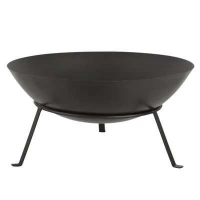 Black Metal Fire Bowl with Tapered Legs