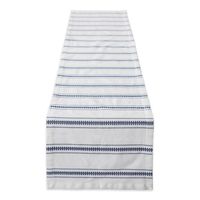 French Blue Zig Zag Stripe Table Runner, 72 in.