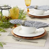 Black Stripe Woven Placemats, Set of 6