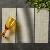 Black Stripe Woven Placemats, Set of 6