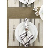 Black Stripe Woven Placemats, Set of 6