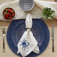 Blue Crab Printed Napkins, Set of 6