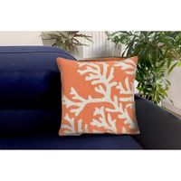 Coral Ocean Flower Outdoor Accent Pillow