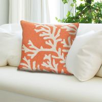 Coral Ocean Flower Outdoor Accent Pillow