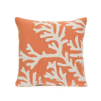 Coral Ocean Flower Outdoor Accent Pillow