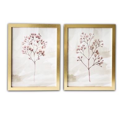 Blush Branches Framed Art Prints, Set of 2
