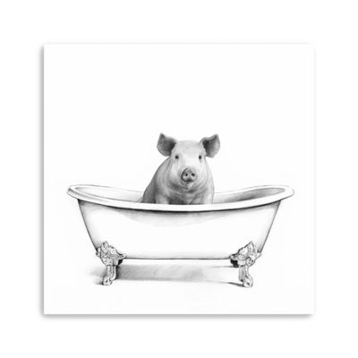 Clawfoot Pig Canvas Art Print, 20x20 in.