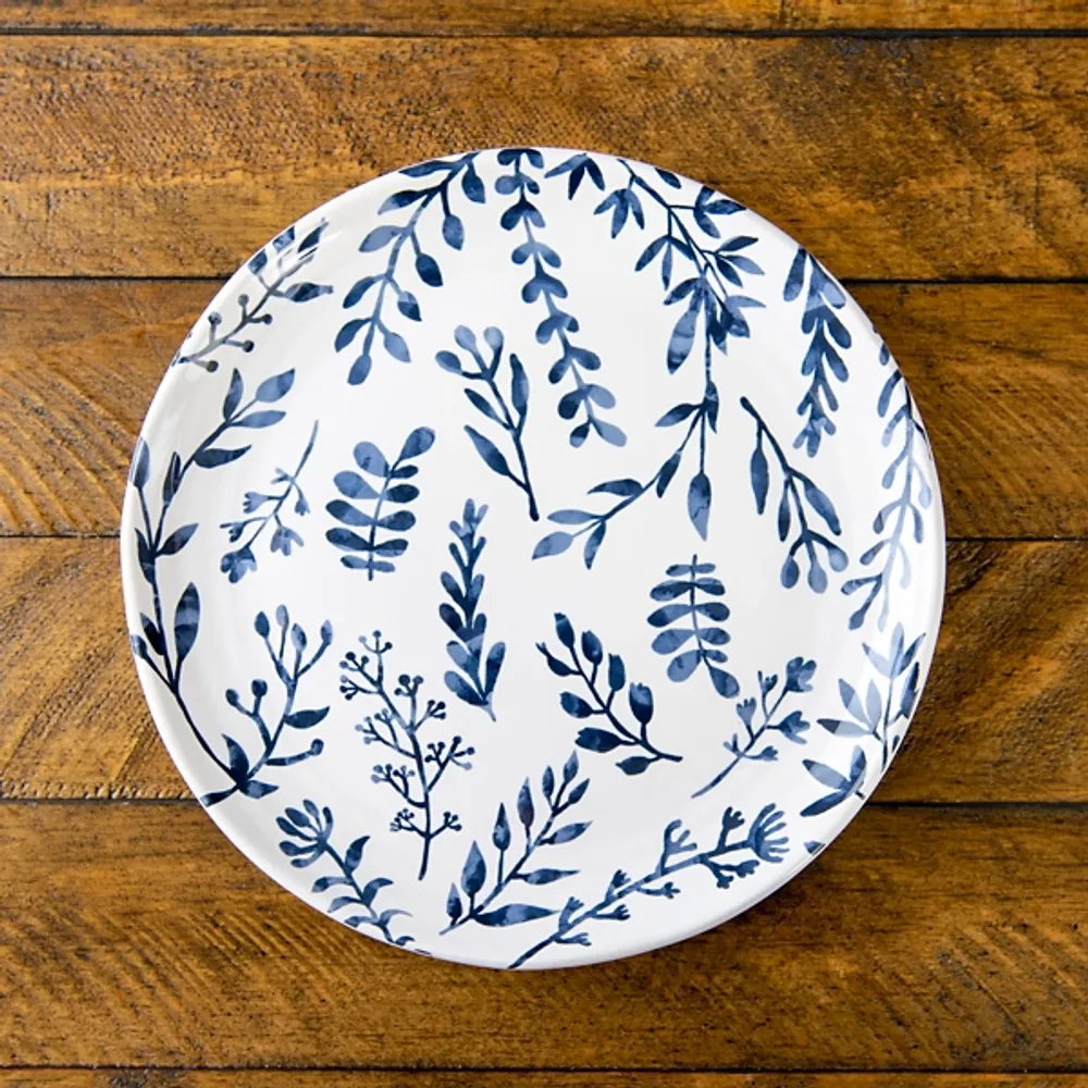 White and Blue Vines Salad Plate