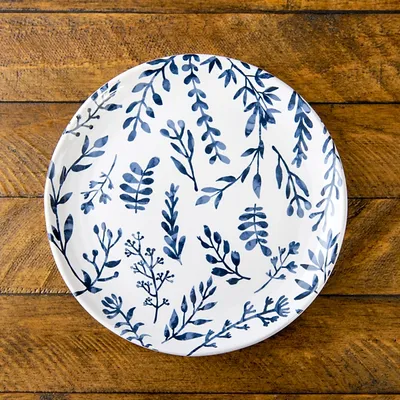 White and Blue Vines Salad Plate