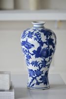 Blue Birds and Trees Porcelain Vase