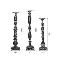 Black Distressed Metal Candle Holders, Set of 3