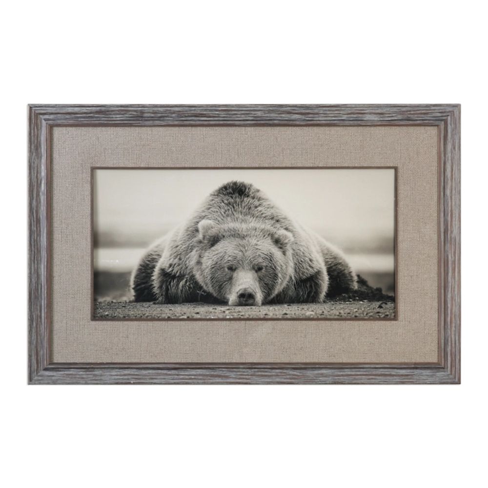 Deep Sleep Distressed Pine Wood Framed Art Print