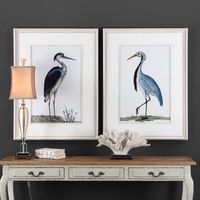 Blue Shore Birds Framed Art Prints, Set of 2