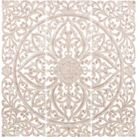 White Floral Wood Carving 3-pc. Wall Plaque