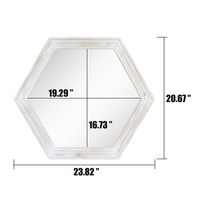 Whitewashed Hexagon Frame Mirror