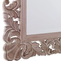 Natural Wooden Beveled Wall Mirror