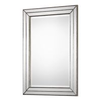 Metallic Silver Grooved Texture Wall Mirror